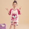 Pijama de Algodón Puro para Niñas, Verano para Niños, Delgado, Manga Corta, Conjunto de Dos Piezas para Bebé, Niñas Grandes, Ropa de Casa para Padres e Hijos