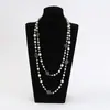 Collar de Perlas para Mujer Accesorios Versátiles Luz Explosiva Lujo de Alta Gama Cadena de Collar Larga Cadena de Lana Joyería de Alta Gama Atmosférica