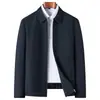 Jaqueta executiva, casaco estilo primavera e outono para homens, adequado para líderes, funcionários públicos, com gola de lapela, estilo casual para homens de meia-idade e idosos