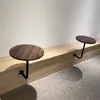 Loja de Bebidas de Chá com Leite Moderna Loja de Bolos Café Estilo Mesa Redonda Pequena de Parede Mesa de Parede Mesa de Canto