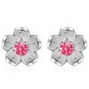 Brincos de Flor Jin Jiahua Brilhantes Flor de Cerejeira Brincos de Temperamento Fresco Feitos à Mão com Diamantes Zircônia Não Fáceis de Sair de Moda