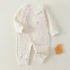Mameluco de Algodón Puro para Bebé Estilo Primavera y Otoño para Niñas, Body con Broches Laterales para Recién Nacidos, Traje de Gateo de Manga Larga sin Costuras, Ropa de Dormir Clase A