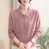 Nova coleção de outono 2026 da Mamãe: um suéter de tricô estiloso, de caimento solto e manga longa com gola, perfeito para mulheres de meia-idade e idosas no outono e inverno, projetado para fazê-las parecer mais jovens