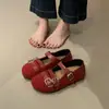 Sapatos Birkenstock de Lã Cinza com Solado Grosso Feminino 2026 Outono/Inverno Novos Sapatos de Salto Único Mary Jane Mocassins Sapatos Peludos