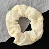 Elegante Anillo de Intestino de Flor Blanca Lazo Viento de Ballet Plisado Anillo para el Cabello Alto Valor de Belleza Anillo de Intestino para Cola de Caballo de Niña Joyería Accesorios para el Cabello