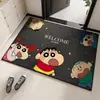 Felpudo Crayon Shin-chan felpudo de entrada alta calidad negro entrada recibidor resistente a la suciedad antideslizante alfombrilla para pies alfombra de pasillo de dibujos animados