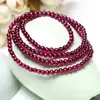 Pulseira Multi Círculos de Garnet Preto e Cristal Roxo Attache para Dentes Feminina Joia Presente