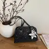 Bolsa Boston estrellada estilo coreano 2026 con colgante de estrella, se puede usar como mochila, bolso de mano, bolso de hombro o bolso cruzado, versátil para el commuting