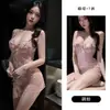Lencería sexy DZ Guiruo, amigable con la piel, malla transparente, copas con aros en forma de corazón dulce, push-up, seductor, ajustado a la cadera, camisón para mujer 6784