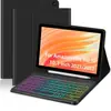 Funda Protectora para Tablet Amazon Fire HD 10 Más Teclado Bluetooth Inalámbrico Retroiluminado con Fijación Magnética Adecuado para Máximo 11 Pulgadas