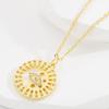 Cross-border novo ins estilo na moda deusa pingente colar de cobre banhado a ouro diamante embutido Devil eye criativo all-match jóias