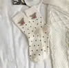 Meias Femininas de Cano Médio para Outono e Inverno, Meias de Cano Médio com Estampa de Desenho Animado Forradas com Lã Quentes Espessas com Estampa de Cachorrinho, Meias para Casa, Jacquard Fofo