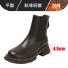 Botas Martin de Couro Genuíno Femininas Novas Botas Chelsea Elásticas Estilo Britânico Botas Curtas Primavera Outono Inverno Sola Grossa Botas Únicas