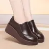 Otoño 2026 Nuevos Mocasines de Plataforma para Mujer sin Cordones Suela Suave Antideslizante Zapatos Casuales de Cuero Mocasines que Aumentan la Altura para Mujeres Bajitas