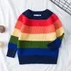 Suéter infantil arcoíris, suéter para niñas, suéter infantil de otoño e invierno, suéter infantil, suéter infantil, entrega de una pieza para niños.