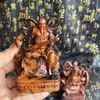 Adornos de Madera de Azufaifo Golpeada por el Rayo Wang Lingguan Guan Gong Zhang Tianshi Hogar Estudio Escritorio Adornos Pequeños para Atraer Riqueza y Fortuna 10cm