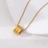 Moda Hip-Hop Transfronteiriça Europeia e Americana Colar Estiloso de Aço Titânio com Pingente Rotativo Galvanização Amiga do Ambiente a Vácuo Ouro 18K