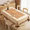 Toalha de mesa de desenho animado, à prova d'água, à prova de óleo, lavável, isolante térmico, jogo americano anti-queimadura, novo estilo creme 2026, toalha de mesa de PVC para mesa de centro