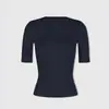 Camiseta básica Jim Kenet de três cores, gola redonda pequena, manga média, corte slim, ombro normal