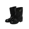 Primer Encuentro Ji Botas Botines Mujer 2026 Nuevas Botas Altas de Montar Botas Vaqueras Botas Largas Hebilla de Cinturón Botas de Motocicleta