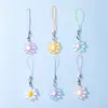 Llavero de Girasol Transparente de Primavera, Colgante para Cadena de Teléfono, Encanto para Bolso de Margarita con Brillo Fino tipo Gelatina