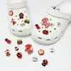 Pingentes de Sapato Estilo Menina Energética com Cristal, Pérola, Borboleta Verde e Flor de Rosa Artificial para Crocs