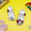 Zuecos de Ballet Rojos Estampados con Lazo 2026 para Niños, Sandalias Cerradas Antideslizantes de Verano para Exteriores para Niños, Transfronterizo
