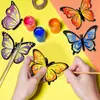 Kit de Pintura Manual DIY en Stock: Colgante de Mariposa de Madera con Láser para Niños Manualidad Decorativa Creativa con Graffiti