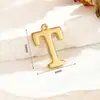 Pingentes de Letra Espelhados em Aço Inoxidável A-Z em Estoque, Cor Dourada 18K, Acessórios de 26 Letras Pingentes para Joias DIY