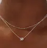 Collar de Moda Transfronterizo Europeo y Americano Versátil en Capas con Iniciales y 26 Colgantes, Nuevo Estilo para Mujer 2024 para Superponer