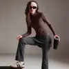 Conjunto de Yoga de Terciopelo Engrosado Chaqueta con Cuello Alto Ceñida a la Cintura Pantalones de Falda con Cordón Conjunto de Dos Piezas para Correr por la Mañana Fitness Adelgazante Conjunto para Mujer