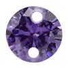 Agujero Doble Redondo Circonita Cúbica Zirconia Piedra Suelta Perforada con Agujeros Pendientes Blancos Coloridos Colgante Collar Pulsera de Cuentas Sueltas para Manualidades