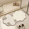 Capacho Criativo com Padrão de Flor Alienígena, Tapete de Banheiro de Lama Diatomácea com Absorção de Água, Tapete de Pé Antiderrapante para Porta de Banheiro e Vaso Sanitário