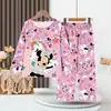 Pijama infantil de exportación de comercio exterior, conjunto casual fino de manga larga y pantalones largos para niños mayores, ropa de casa dulce y linda para niñas