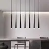 Lámpara de Araña Cónica de Lujo Ligero para Tienda de Té con Leche Elegante Creativa Simple Moderna Restaurante Recepción de Hotel Lámpara de Araña de Tubo Largo