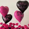 Día de San Valentín Confesión Amor Te Amo Globo 18 pulgadas Película de Aluminio Rojo Rosa Negro Confesión Propuesta