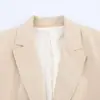 Colección Otoño 2026: Moda Urbana Transfronteriza Europea y Americana para Mujer Blazer de Mezcla de Lino de un Botón w025 12790