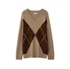 Venta al por mayor de ropa para mujer estilo europeo y americano transfronteriza, nueva colección de otoño, top de punto con cuello en V, manga larga y estampado de diamantes 2893148