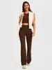 Leggings Deportivos de Yoga Estilo Europeo y Americano Pantalones Casuales para Casa con Bolsillos Delanteros y Traseros Cintura Alta Control de Abdomen Levanta Glúteos Pantalones Adelgazantes
