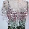 2023 Chal de Encaje para Vestido de Boda para Mujer Nuevo para Exterior Estilo Europeo y Americano Cintura Delgada Vestido con Lentejuelas Pequeño Abrigo con Perlas