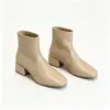 Nuevas Botas Elásticas para Adelgazar de Punta Redonda, Estilo Celebridad de Internet, Botines de Tacón Alto para Mujer, Otoño/Invierno 2026, Botas de Tacón Grueso de Piel Genuina hasta Media Pantorrilla