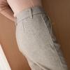 Pantalones de lana de espiga para mujer Primavera y Otoño Nuevo Cintura alta adelgazantes rectos casuales pantalones harem ajustados pantalones de traje