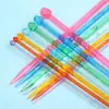 Venta Directa de Fábrica Agujas de Tejer de Cristal de una Sola Punta, Agujas de Tejer Acrílicas de Colores, Herramientas de Tejer para Bufandas y Suéteres Hechas a Mano, Agujas de Tejer
