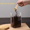 Potes de Vidro Transparente para Lanches e Frutas Secas, Potes para Armazenamento de Grãos de Várias Especificações, Potes Quadrados de Armazenamento com Colheres, Potes para Chá
