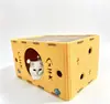 Casa modular para gatos de fieltro con diseño de corte en forma de pez, se puede montar y desmontar, adecuada para todas las estaciones. Se puede usar como cama para gatos o como casa rascadora para gatos. Tamaño: 58 cm de largo, 34 cm de ancho, 30 cm de alto.