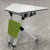 Mesa Modular Hexagonal, Mesa de Conferencias Plegable, Mesa Larga Móvil y Conectable con Ruedas, Mesa Trapezoidal Plegable y Sillas para Sala de Entrenamiento