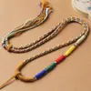 Cordón de Amuleto Budista Pesado Tejido a Mano Estilo Xizang, Cordón Colgante de Ocho Hilos Completamente Tejido a Mano Estilo Étnico, Cordón para Collar con Colgante de Jade, Lujoso