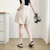 Pantalones Cortos Deportivos de Seda de Hielo Talla Grande 150kg para Mujer, Estilo Delgado de Verano, Cintura Elástica, Corte Holgado, Pantalones de Pierna Ancha Línea A Adelgazantes