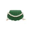 Bolso de Concha con Cadena de Perlas Elegante, Sencillo y a la Moda 2025 Verano Nuevo Estilo Bandolera de un Solo Hombro Estilo Coreano para Mujer