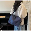 Bolso cruzado ligero de gran capacidad para mujer, bolso de hombro de lona a cuadros, bolso tote versátil de nicho para estudiante y viajero